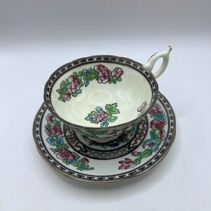Coalport VTG “Indian Tree” Floral Teacup and Saucer Set